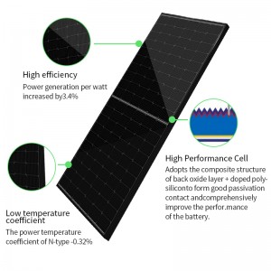 XC 400W-425W Solar Panel N-Type All Black Monocrystalline Module